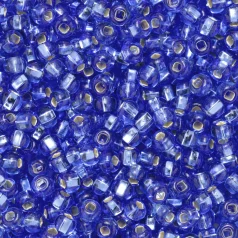 Czech Seed Beads, 6/0 - Silverlined Lt. Sapphire Square Hole (loose)