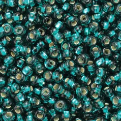 Czech Seed Beads, 6/0 - Silverlined Teal (loose)
