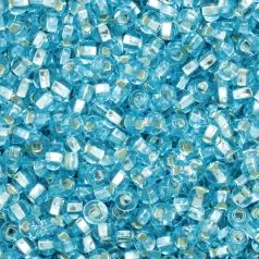 Czech Seed Beads, 6/0 - Silverlined Light Aqua Square Hole (loose)