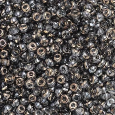 Czech Seed Beads, 6/0 - Transparent Coated Sides Grey (loose)