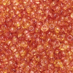 Czech Seed Beads, 6/0 - Transparent Coated Multicolor Jonquil/Hyacinth (loose)