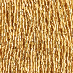 Preciosa Czech Bugle Beads size 1  - Silverlined Gold (Strung)
