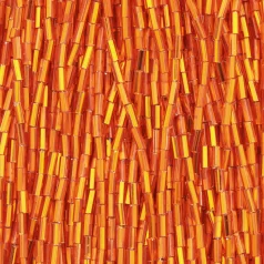 Preciosa Czech Bugle Beads size 2  - Silverlined Orange (strung)
