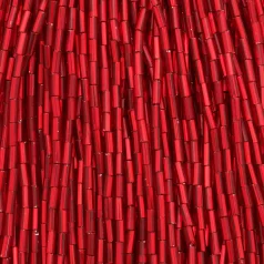 Preciosa Czech Bugle Beads size 2  - Silverlined Light Red (strung)