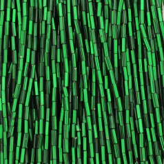 Preciosa Czech Bugle Beads size 2  - Silverlined Emerald (strung)