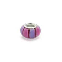 Pandora style lampwork glass bead - 13x9mm large hole w/silver plated core