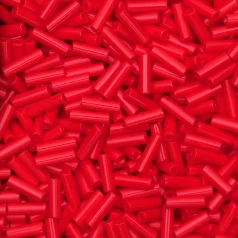 Preciosa Czech Bugles Beads size 3 –Opaque Light Red ( Loose)
