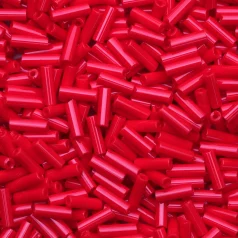 Preciosa Czech Bugles Beads size 3 –Opaque Medium Red ( Loose)