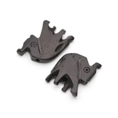 Beads, Hand Carved Bone, Elephant, Black