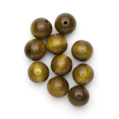 Preciosa Wood Beads 20mm Khaki Lacquered (Holesize 3mm）