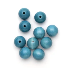 Preciosa Wood Beads 20mm Round  Blue Lacquered (Holesize 3mm）