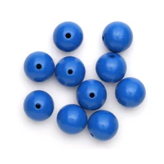 Preciosa Wood Beads 20mm Royal Blue Lacquered Round (Holesize 3mm）