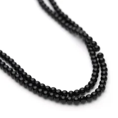 Glass Pearl 4 mm Black  80 cm/ St