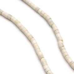 4mm White Rondell Bone Beads ( 7 inch Strands)