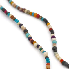 3-4mm Multi Colour Rondell Bone Beads ( 7 inch Strands)