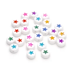 Plastic Mix Colour Star Beads 4x7mm