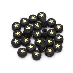Plastic Beads-Star Black