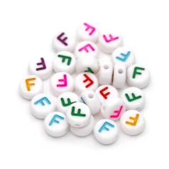 Plastic Colourful Letter Beads F 4x7mm round