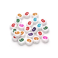 Plastic Colourful Letter Beads G 4x7mm round