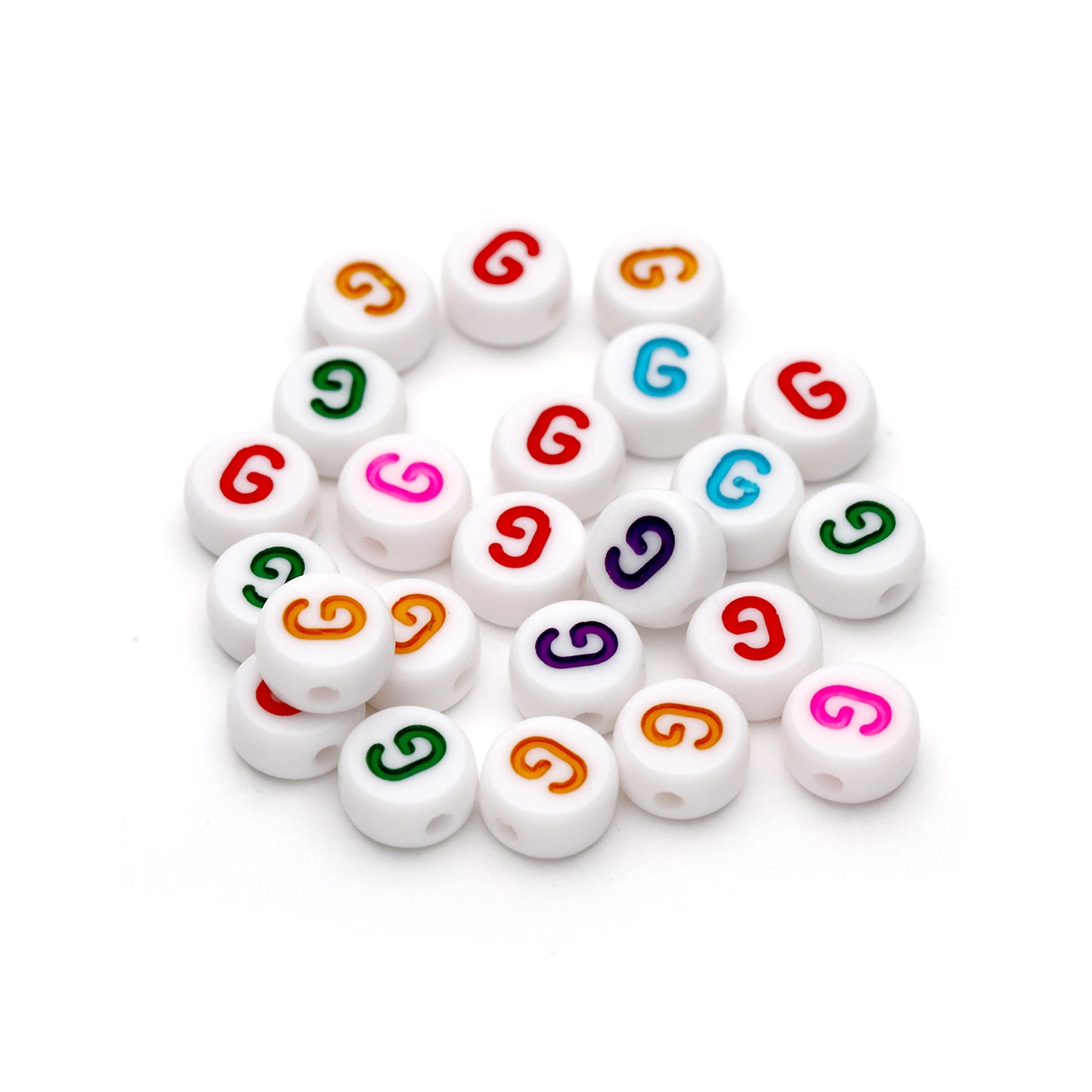 Plastic Colourful Letter Beads G 4x7mm round