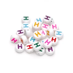 Plastic Colourful Letter Beads H 4x7mm round