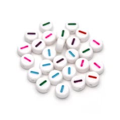 Plastic Colourful Letter Beads I 4x7mm round