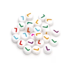 Plastic Colourful Letter Beads L 4x7mm round