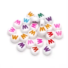 Plastic Colourful Letter Beads W 4x7mm round