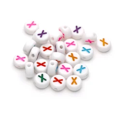 Plastic Colourful Letter Beads X 4x7mm round