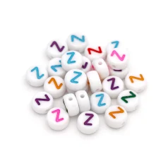 Plastic Colourful Letter Beads Z 4x7mm round