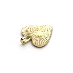 Alternative view of Brass Heart Pendant Charm 19x21 mm 18G Gold Plated  Black