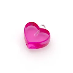 Glas Heart Pendant Charm - Fuschia 18mm