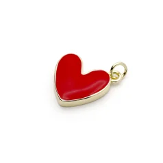 Heart Pendant 14K Gold Plating Red
