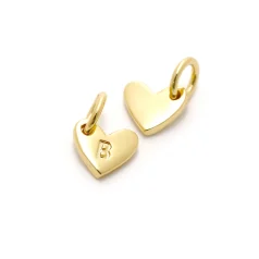 Heart Shape Lettre Charm 14 K Gold Plated B