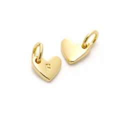 Heart Shape Lettre Charm 14 K Gold Plated F