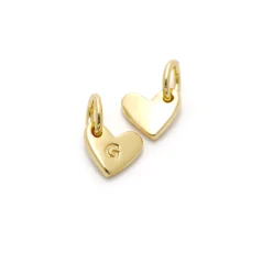 Heart Shape Lettre Charm 14 K Gold Plated G
