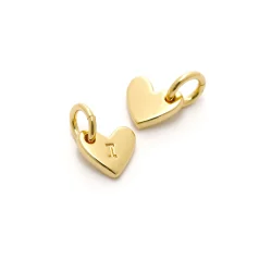 Heart Shape Lettre Charm 14 K Gold Plated I