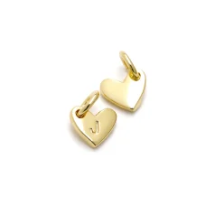 Heart Shape Lettre Charm 14 K Gold Plated J