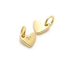 Heart Shape Lettre Charm 14 K Gold Plated M