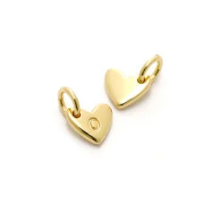 Heart Shape Lettre Charm 14 K Gold Plated O