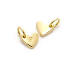 Heart Shape Lettre Charm 14 K Gold Plated P