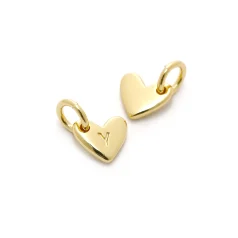 Heart Shape Lettre Charm 14 K Gold Plated Y