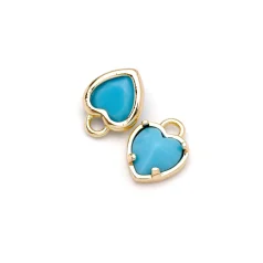 14K Gold Plated Heart Birthstone Charm - December  ( Open Loop)