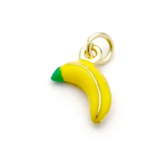 14K Gold Plated Enamel Charm- Banana