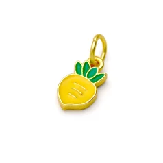 Alternative view of Gold Alloy Plated Enamel Charm - Carrots (Reversible)