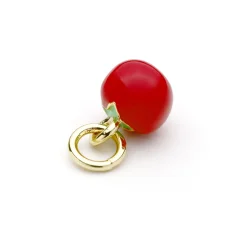 14K Gold Plated Enamel Charm - Apple