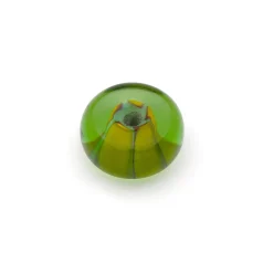 Bead, Japanese Sassoon Lampwork Glass, 18x9mm Mulit-color Donut - Chartreuse, Red/Yellow (Hole Size 3.4mm)
