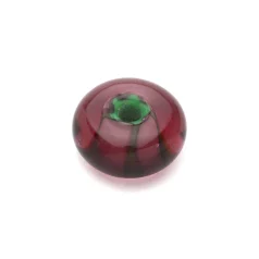 Bead, Japanese Sassoon Lampwork Glass, 18x9mm Mulit-color Donut - Amethyst, Green/White (Hole Size 3.4mm)