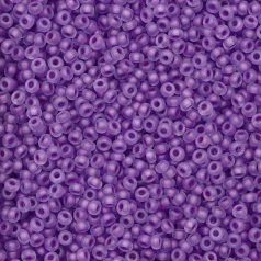 Czech Seed Beads, 10/0 - Frosted Crystal Neon Violet Lined Matt (loose)