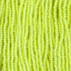 Czech Seed Beads, 11/0 - Frosted Crystal Neon Yellow Lined Matt (Strung)